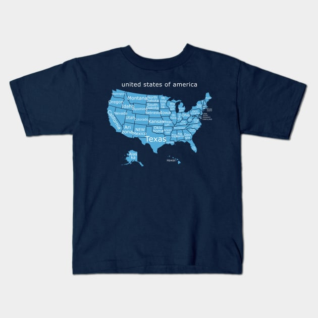 United states of America Kids T-Shirt by WAYOF